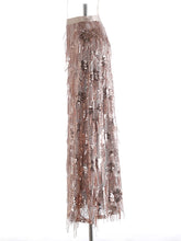 Luxury Sequin Fringe Skirt High-Waist